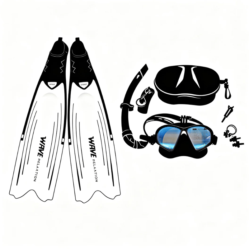 Snorkel Set - Профессиональные длинные ласты для фридайвинга, набор